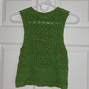 Zara Green Sleeveless Knit Top